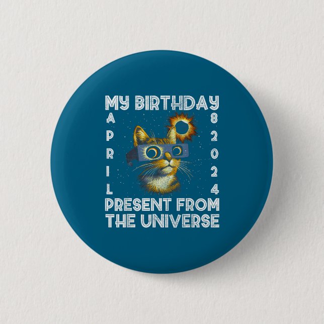 Frauen Totale Sonnenfinsternis Geburtstag April Button (Vorderseite)