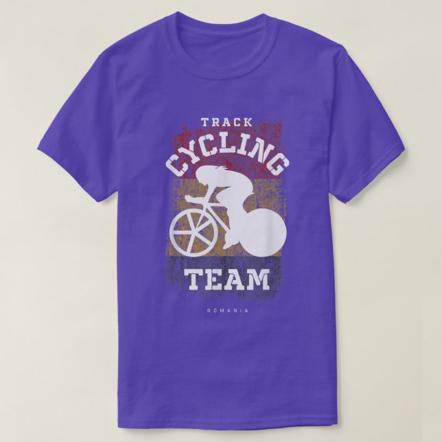Frauen Track Cycling Rumänien Road Bike Speed Cycl T-Shirt (Design vorne)