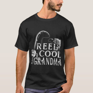 Frauen tragen Coole Oma Fischen Vintag Retro Mot T-Shirt