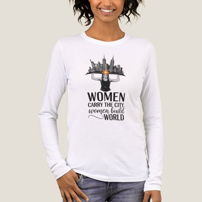 Frauen tragen die Stadt - Die Welt errichten Tri-Blend Shirt (Vorderseite)