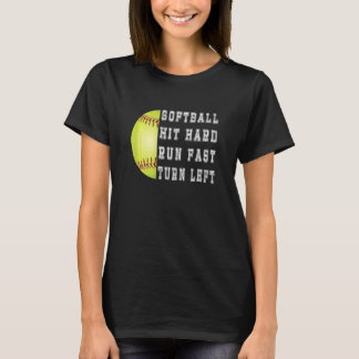 Frauen treffen hart, laufen schnell, drehen links, T-Shirt