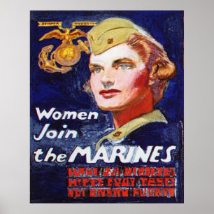 Frauen treten am MARINES-Programm teil Poster