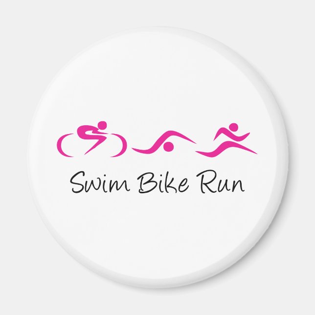 Frauen-Trii: Swim.Bike.Run Magnet (Vorne)