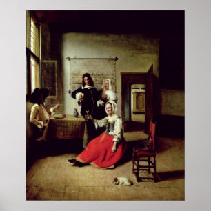 Frauen trinken mit Soldaten, 1658 Poster