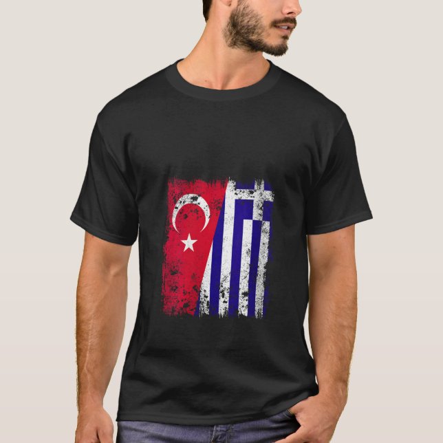 Frauen Türkei Griechenland Halbfahne Türkische Fla T-Shirt (Vorderseite)