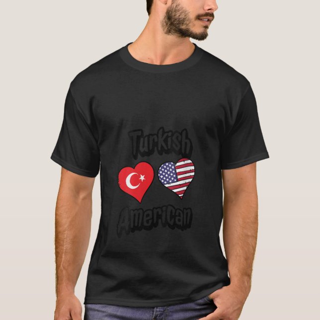 Frauen - Türkische Flagge - Herz Combo Türkei V T-Shirt (Vorderseite)