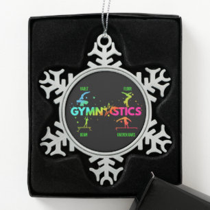 Frauen-Turnen Stufenbarren Schwebebalken Sprung Bo Schneeflocken Zinn-Ornament