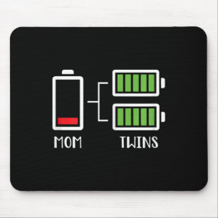 Frauen Twin Mama Funny müde niedrige Niedliche Mam Mousepad