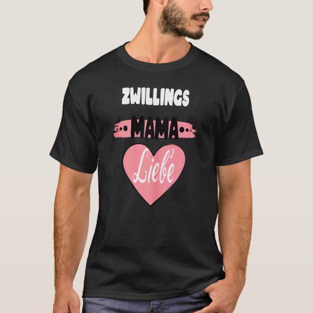 Frauen Twins Mum Twin Mum Schwangere Liebe Hoch 2 T-Shirt (Vorderseite)
