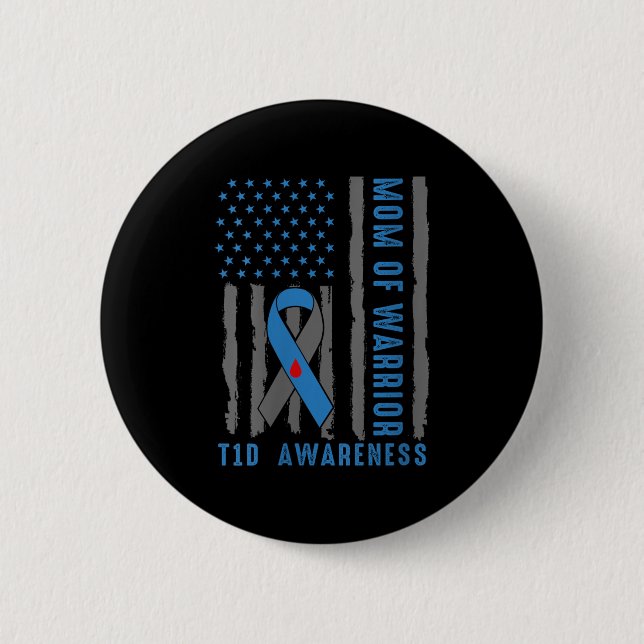 Frauen Typ 1 Diabetes Aufklärung T1d Warrior Typ Button (Vorderseite)