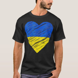 Frauen Ukrainische Flagge Herz Unterstützung Ukrai T-Shirt