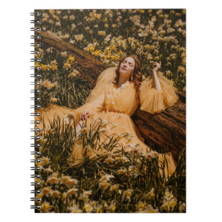 Frauen, umgeben von Blume, Spiralnotenbuch Notizblock