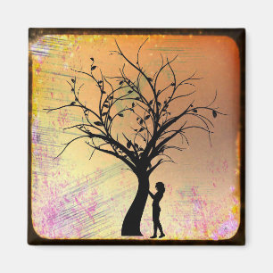 Frauen-und Baum-Silhouette Megnat Magnet