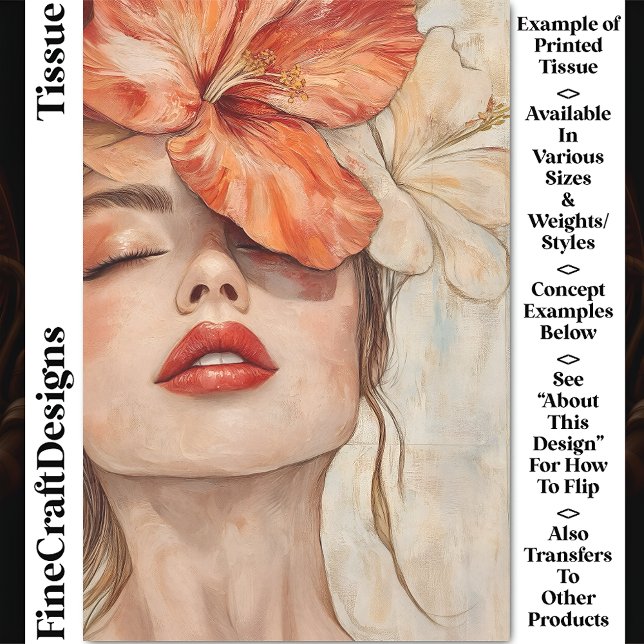 Frauen und Blume, Nah Up Portrait CJ2 Decoupage Seidenpapier (Von Creator hochgeladen)