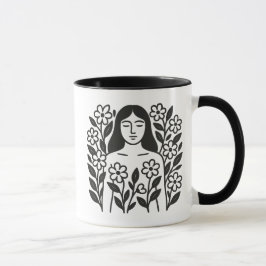 Frauen und Blume Tasse