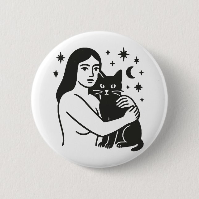 Frauen und Katzen Button (Vorderseite)