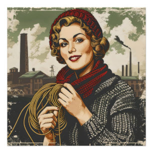 Frauen und Linie Vintag Fotodruck