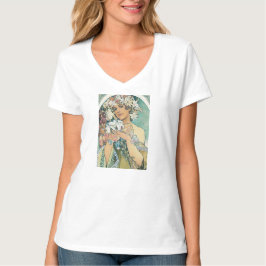 Frauen und Mädchen T-Shirt mit Mucha-Druck