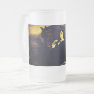Frauen und Pferd Mattglas Bierglas