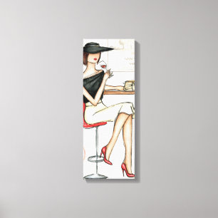 Frauen-und Wein-Glas Leinwanddruck