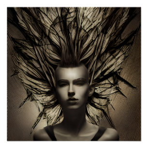 Frauen unter Wasser Dystopische Abstrakte künstler Poster