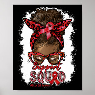 Frauen unterstützen Squad Afro Messy Bun Leopard S Poster