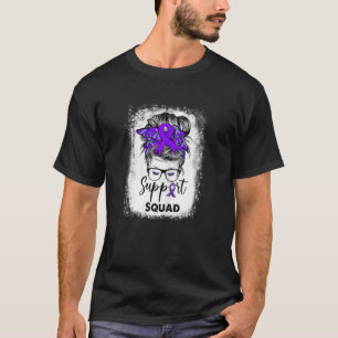 Frauen unterstützen Squad Messy Bun Lila Warrior E T-Shirt