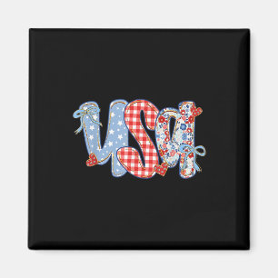 Frauen USA Coquette Schleife Patriotisch Boho Flor Magnet