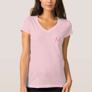 Frauen V-Neck Jersey T - Shirt Elegant Monogram Pi
