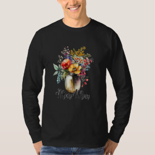 Frauen Vase mit Wildblumen Mama Mama T-Shirt