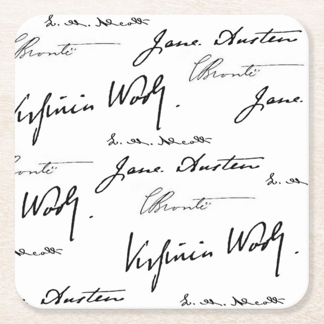 Frauen-Verfasser Rechteckiger Pappuntersetzer (Vorderseite)