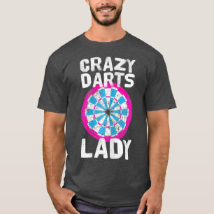 Frauen Verrückte Darts Lady Dartboard T-Shirt