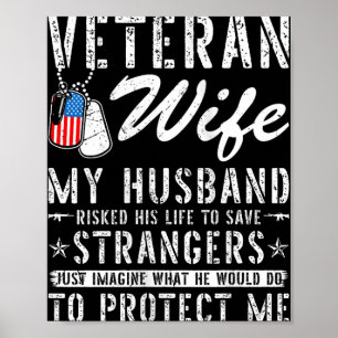 Frauen Veteran Ehefrau Us Veteran Army Soldie Poster