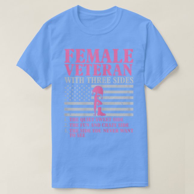 Frauen Veteran mit drei Seiten Frauenveteran T-Shirt (Design vorne)