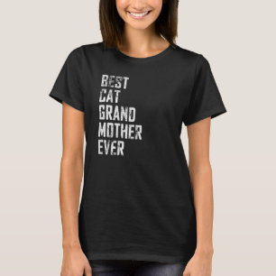 Frauen Vintag Beste Katze Großmutter je Mutter D T-Shirt