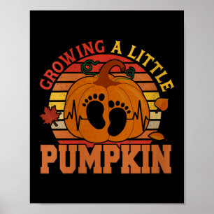Frauen Vintag Growing Little Erntedank Pumpkin Poster