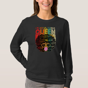 Frauen Vintag Melanin Afro Oktober Queen Black H T-Shirt