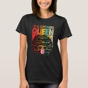 Frauen Vintag Melanin Afro September Queen Black T-Shirt