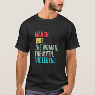 Frauen Vintag Retro März 1981 40. Geburtstag 40 Y T-Shirt