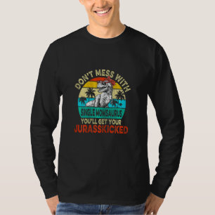 Frauen Vintag Rex Dinosaurier Single Momsaurus Fam T-Shirt