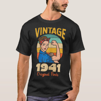 Frauen Vintag Starke Frau 1941 80 Jahre alt 80. T-Shirt