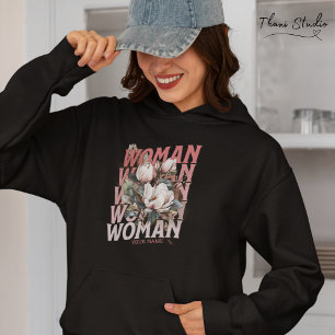 Frauen Vintage Blume Wasserfarbe Frauentag Hoodie