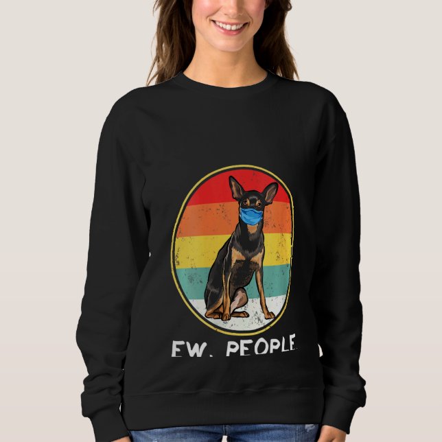 Frauen Vintagen neue Leute Miniatur Pinscher Hund  Sweatshirt (Vorderseite)
