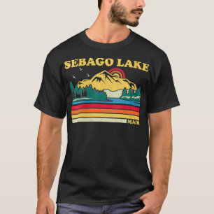 Frauen Vintager Retro Familienurlaub Maine Sebago T-Shirt