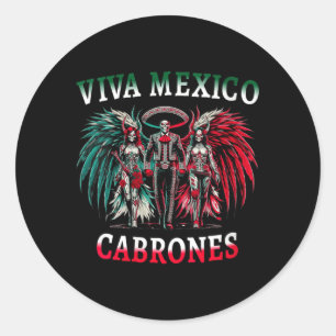 Frauen Viva Mexiko Dia De Los Muertos - Tag Der Runder Aufkleber