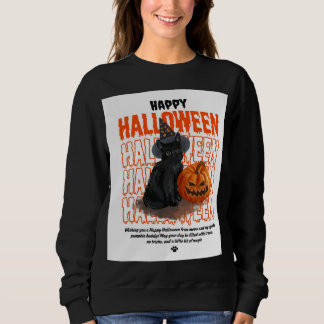 Frauen Vollärmel schwarzes Hemd mit Halloween Desi Sweatshirt
