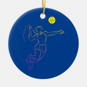 Frauen Volleyball Liebhaber Süße Dabbing Volleybal Keramik Ornament