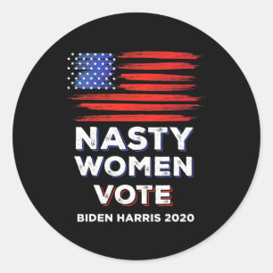 Frauen wählen Biden Harris 2020 Flag Geschenk Runder Aufkleber