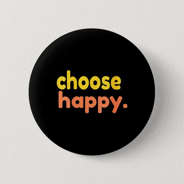Frauen Wählen Glücklich - Glück Minimalistisch Ret Button (Vorderseite)