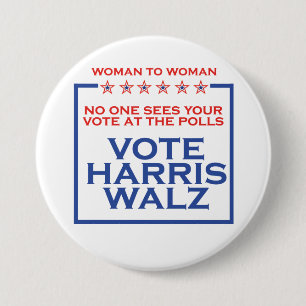 Frauen wählen Harris Walz 3"-Taste Button